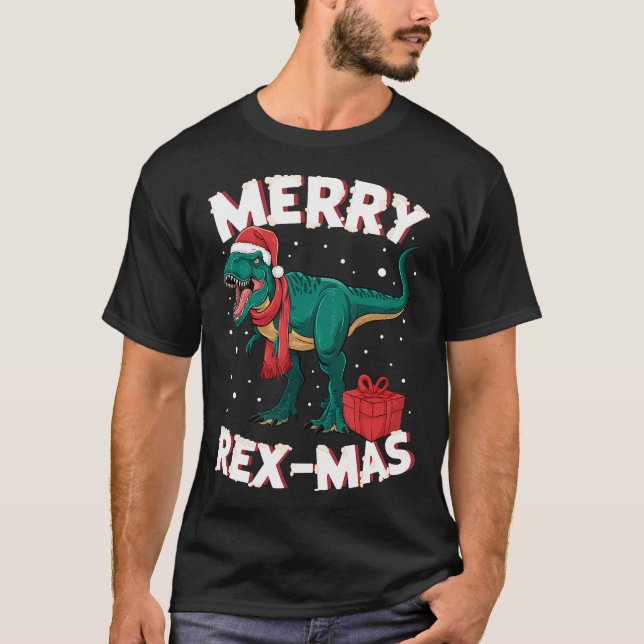 Merry Rex-Mas-jul T Shirt (Framsida)