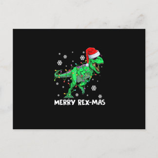 Merry Rexmas Funny Santa Dinosaur jul Pajama Vykort