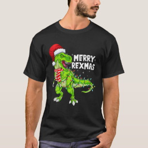 Merry Rexmas Pajamas jul Trex Dinosaur Träd T Shirt