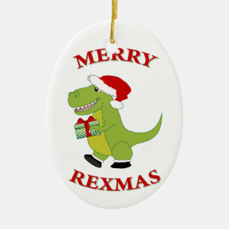Merry Rexmas T-Res dinosaur-design Julgransprydnad Keramik