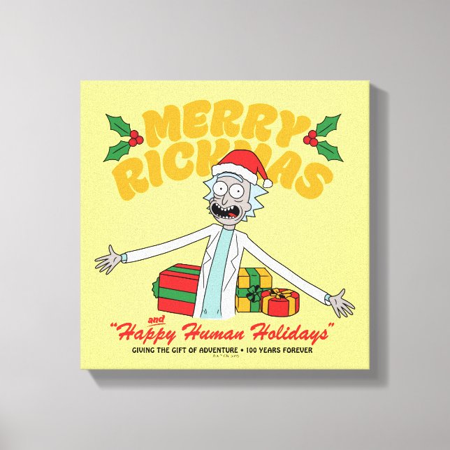 Merry Rickmas and Happy Human Holidays Canvastryck (Framsida)