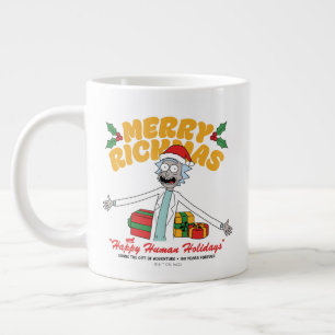 Merry Rickmas och Lycklig Human Helgdagars Jumbo Mugg