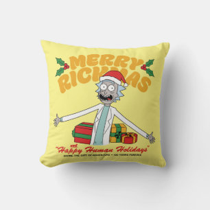 Merry Rickmas och Lycklig Human Helgdagars Kudde