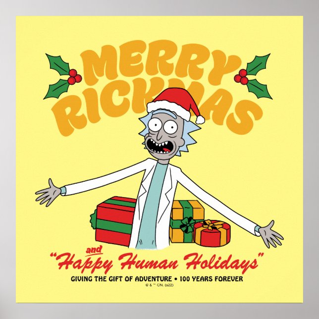 Merry Rickmas och Lycklig Human Helgdagars Poster (Framsidan)