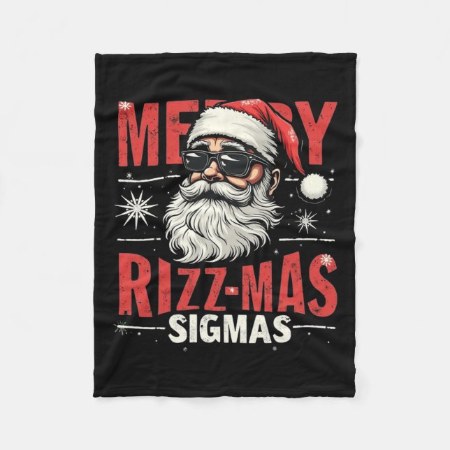 Merry Rizz Mas Sigmas - Coolan Santa Ansikte Gen A Fleecefilt (Framsidan)