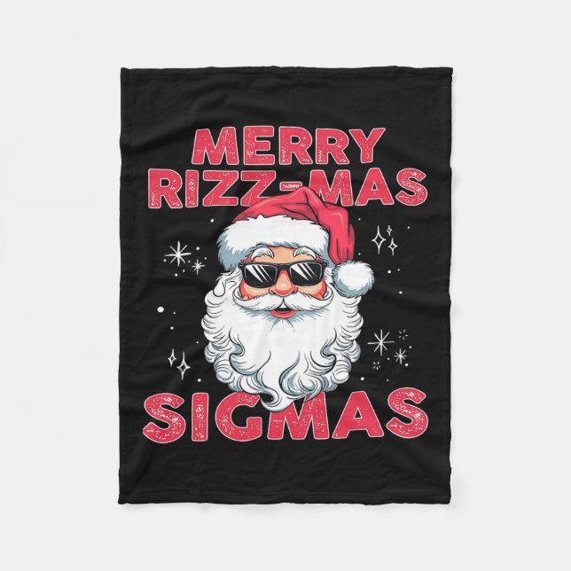 Merry Rizz Mas Sigmas - Coolan Santa Ansikte Gen A Fleecefilt (Framsidan)