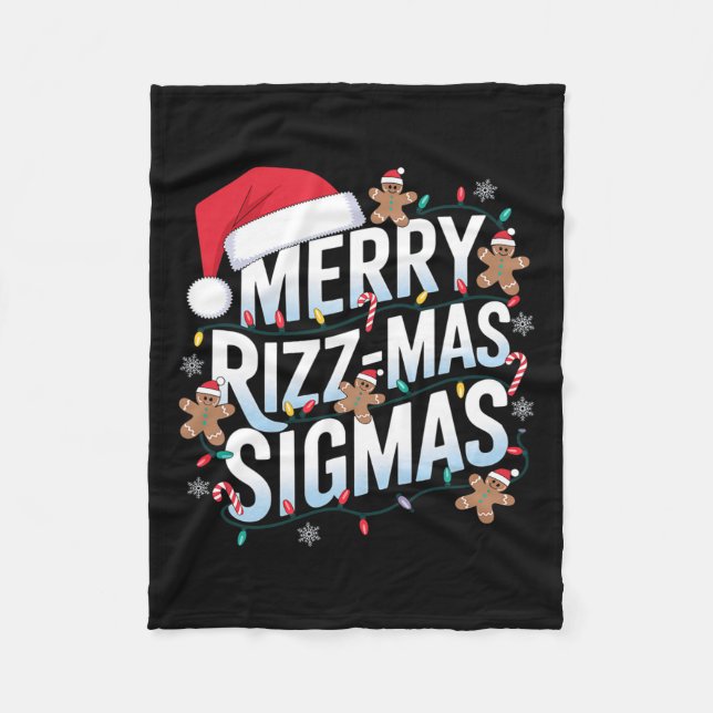 Merry Rizz Mas Sigmas Funny Alpha jultomten Fleecefilt (Framsidan)