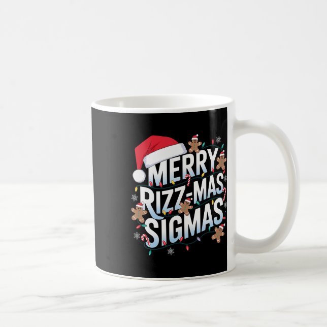 Merry Rizz Mas Sigmas Funny Alpha jultomten Kaffemugg (Höger)