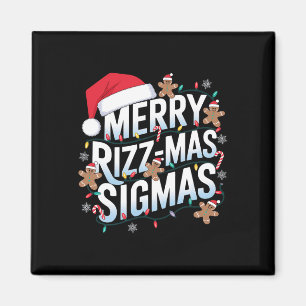 Merry Rizz Mas Sigmas Funny Alpha jultomten Magnet