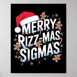 Merry Rizz Mas Sigmas Funny Alpha jultomten Poster