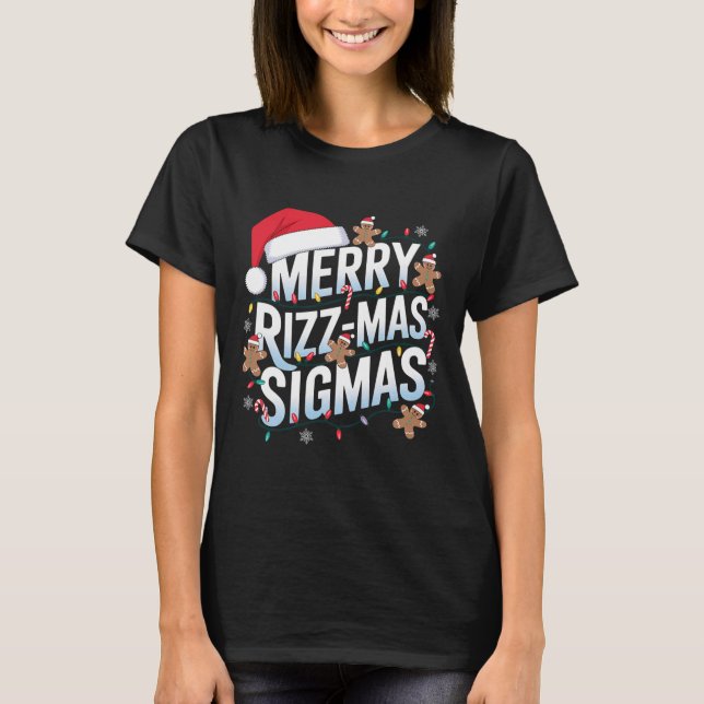 Merry Rizz Mas Sigmas Funny Alpha jultomten T Shirt (Framsida)
