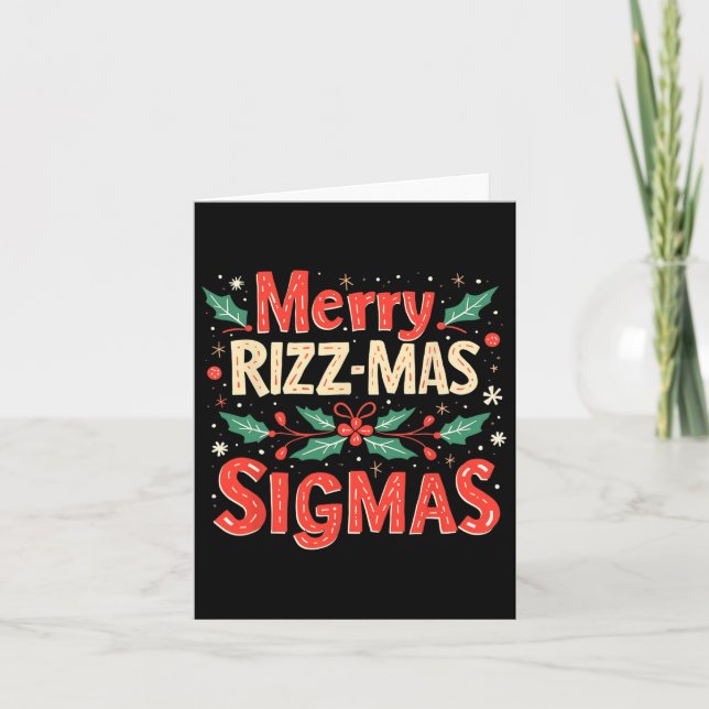 Merry Rizz Mas Sigmas Funny Gen Alpha Julafton San Kort (Framsida)