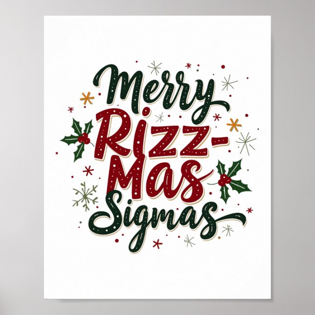 Merry Rizz Mas Sigmas Funny Gen Alpha Julafton San Poster (Framsidan)
