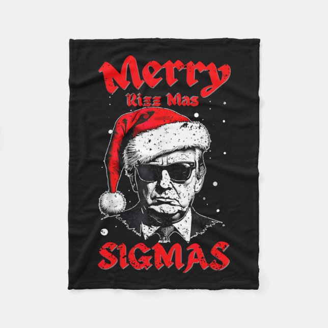 Merry Rizz Mas Sigmas Funny Gen Alpha X-mas Santa Fleecefilt (Framsidan)