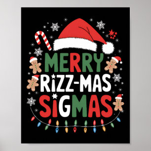 Merry Rizz Mas Sigmas Funny Gen Alpha X-mas Santa Poster