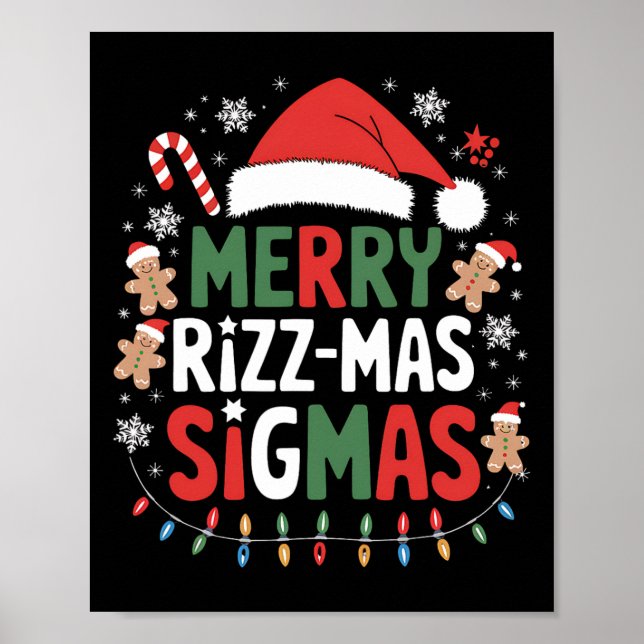 Merry Rizz Mas Sigmas Funny Gen Alpha X-mas Santa Poster (Framsidan)