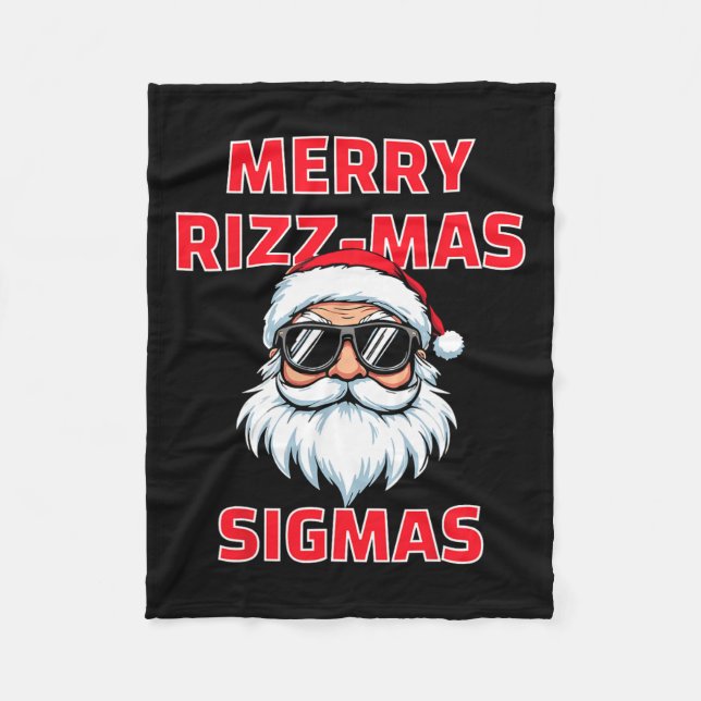 Merry Rizz Mas Sigmas Funny Jultomten jul Fleecefilt (Framsidan)