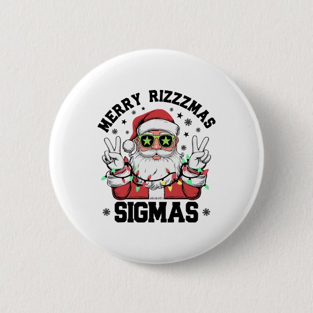 Merry Rizz Mas Sigmas Funny Jultomten jul Knapp (Framsida)