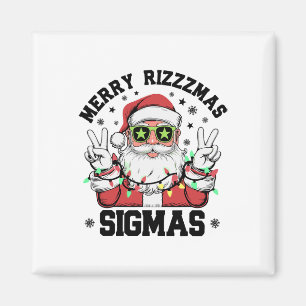 Merry Rizz Mas Sigmas Funny Jultomten jul Magnet