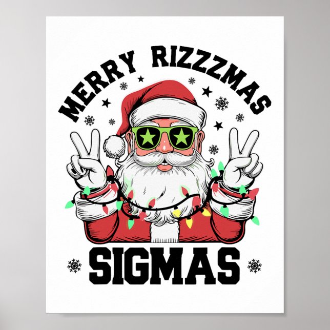 Merry Rizz Mas Sigmas Funny Jultomten jul Poster (Framsidan)