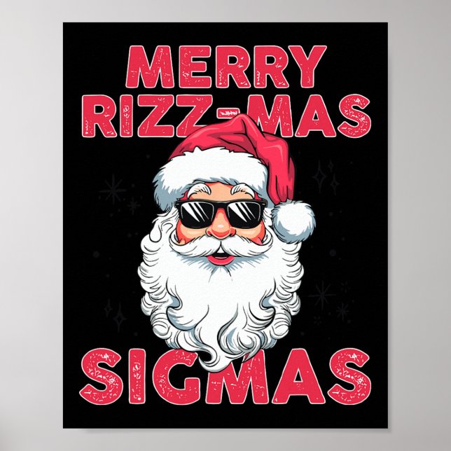 Merry Rizz Mas Sigmas Funny Jultomten jul Poster (Framsidan)