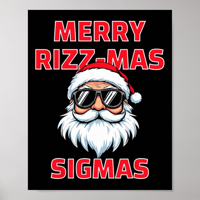 Merry Rizz Mas Sigmas Funny Jultomten jul Poster (Framsidan)