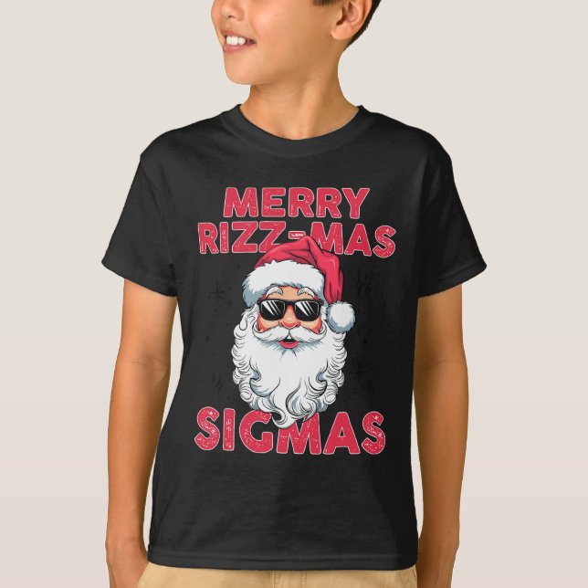 Merry Rizz Mas Sigmas Funny Jultomten jul T Shirt (Framsida)