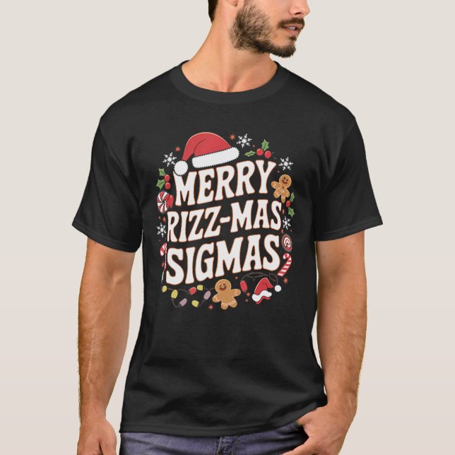 Merry Rizz Mas Sigmas Funny Meme Gen Alpha Santa S T Shirt (Framsida)