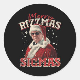 Merry Rizz Mas Sigmas - Gen Alpha Mitten School Tr Runt Klistermärke