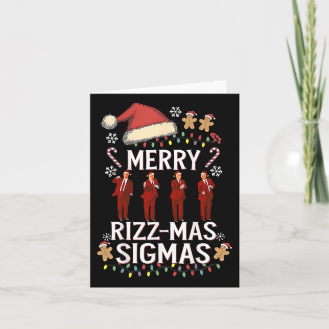 Merry Rizz Mas Sigmas Gen Alpha Trump-julpj Kort (Framsida)