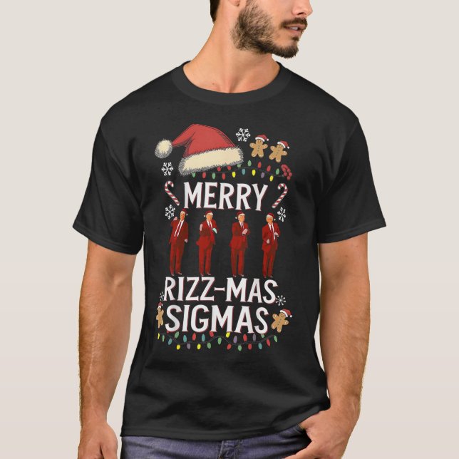 Merry Rizz Mas Sigmas Gen Alpha Trump-julpj T Shirt (Framsida)