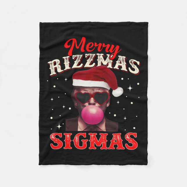 Merry Rizz Mas Sigmas Gen Alpha Trump Santa Kristu Fleecefilt (Framsidan)