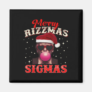 Merry Rizz Mas Sigmas Gen Alpha Trump Santa Kristu Magnet