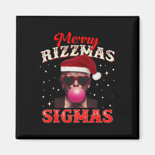 Merry Rizz Mas Sigmas Gen Alpha Trump Santa Kristu Magnet