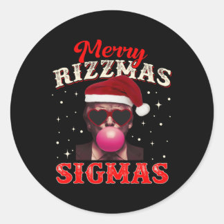 Merry Rizz Mas Sigmas Gen Alpha Trump Santa Kristu Runt Klistermärke