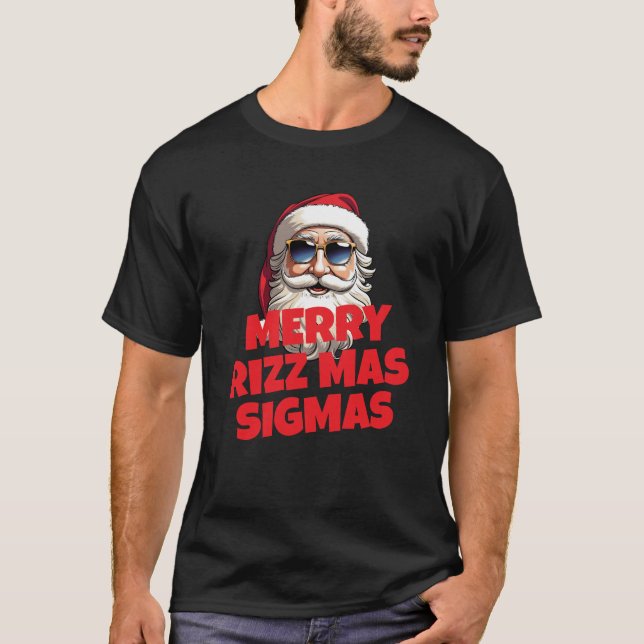 Merry Rizz Mas Sigmas ,God jul T-Shi T-Shi T Shirt (Framsida)
