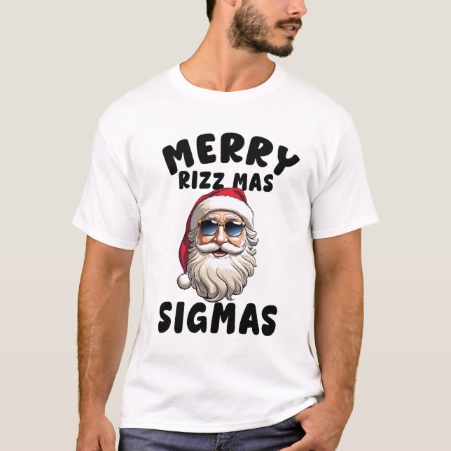 Merry Rizz Mas Sigmas ,God jul T-Shi T-Shi T Shirt (Framsida)