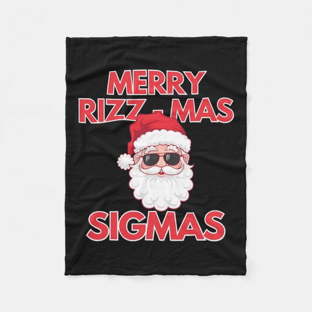 Merry Rizz Mas Sigmas jul Rizzmas Funny Sant Fleecefilt (Framsidan)