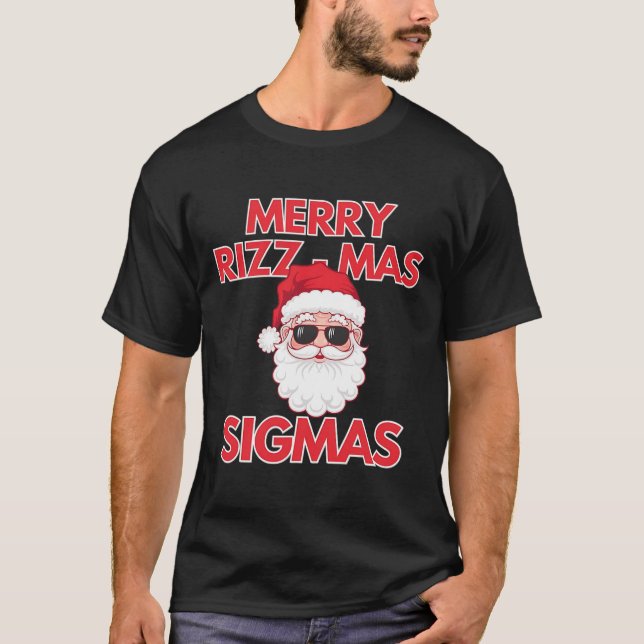 Merry Rizz Mas Sigmas jul Rizzmas Funny Sant T Shirt (Framsida)