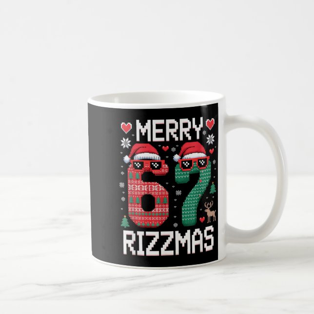 Merry Rizzmas 67 Knitted Sweater Sungles Funny  Kaffemugg (Höger)