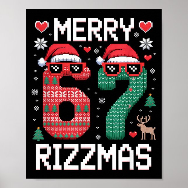 Merry Rizzmas 67 Knitted Sweater Sungles Funny  Poster (Framsidan)