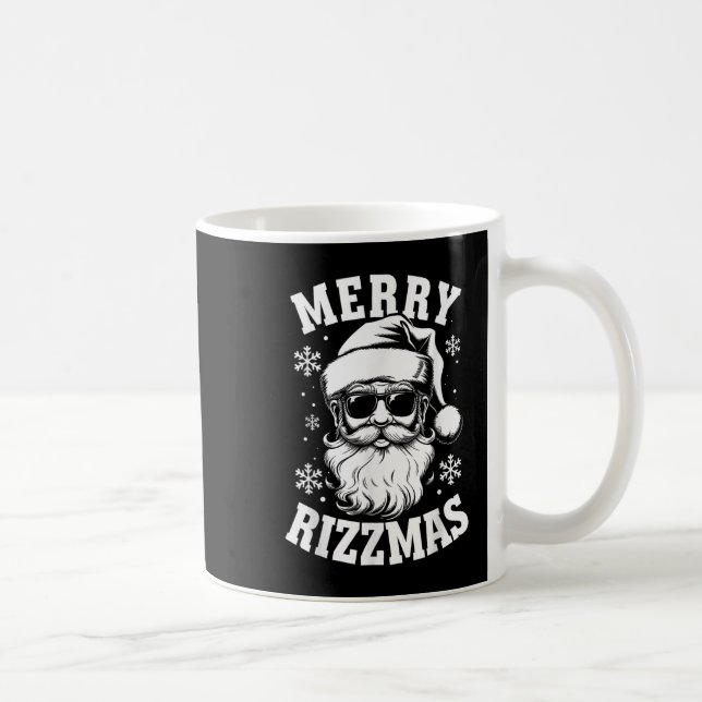 Merry Rizzmas Funny Christmas Santa Claus Happy Ch Kaffemugg (Höger)