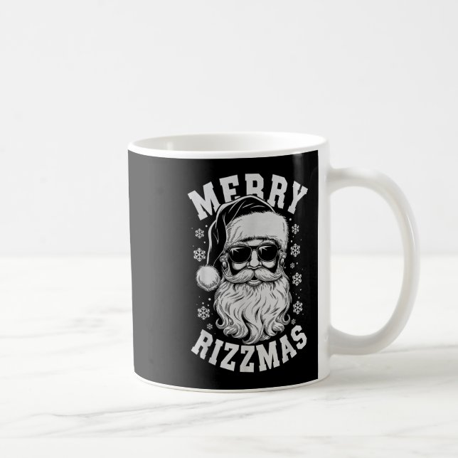 Merry Rizzmas Funny Christmas Santa Claus Happy Ch Kaffemugg (Höger)