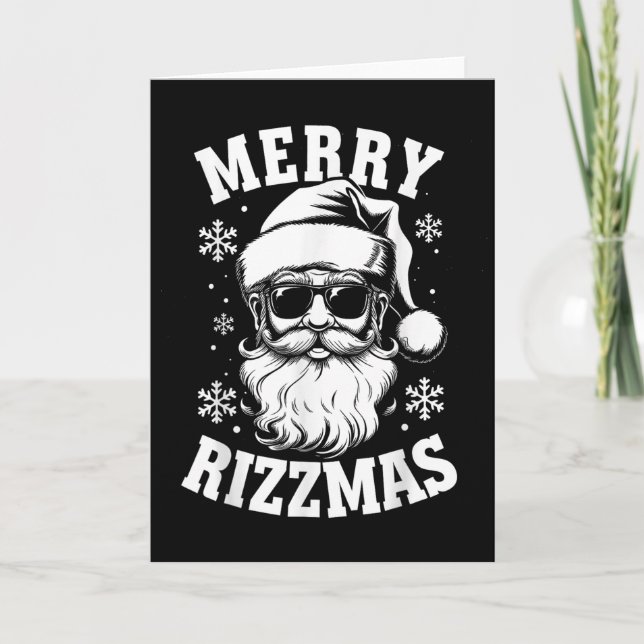 Merry Rizzmas Funny Christmas Santa Claus Happy Ch Kort (Framsida)