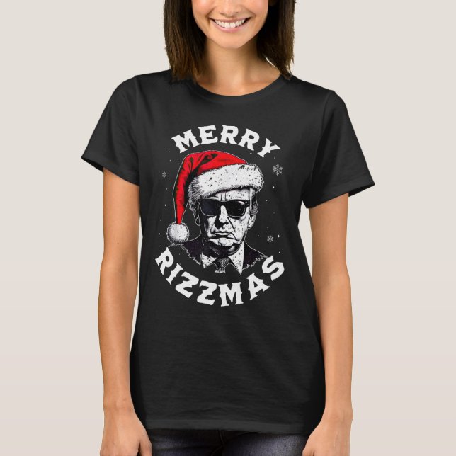 Merry Rizzmas jul samt Trump Jultomten Xm T Shirt (Framsida)