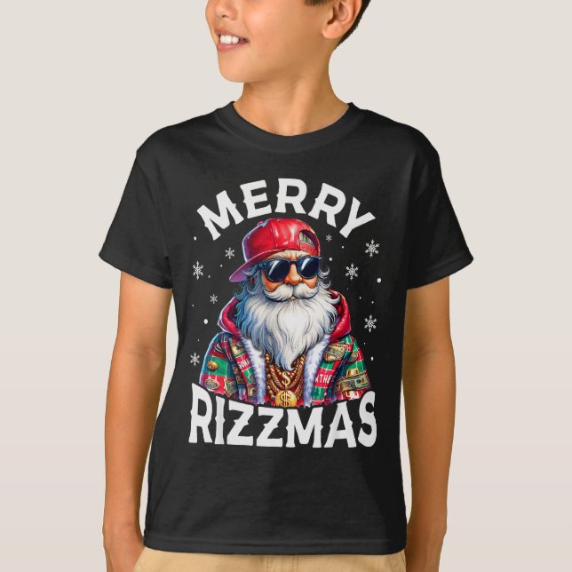 Merry Rizzmas Santa Sungles Pajamas Holiday Christ T Shirt (Framsida)