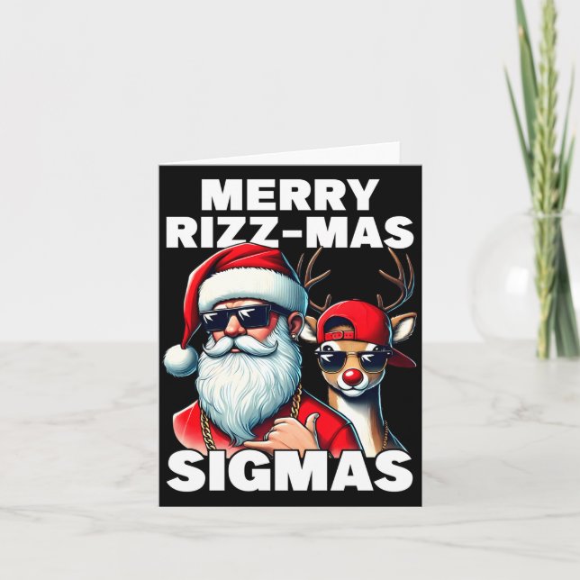 Merry Rizzmas Sigmas Gen Alpha Funny Christmas San Kort (Framsida)