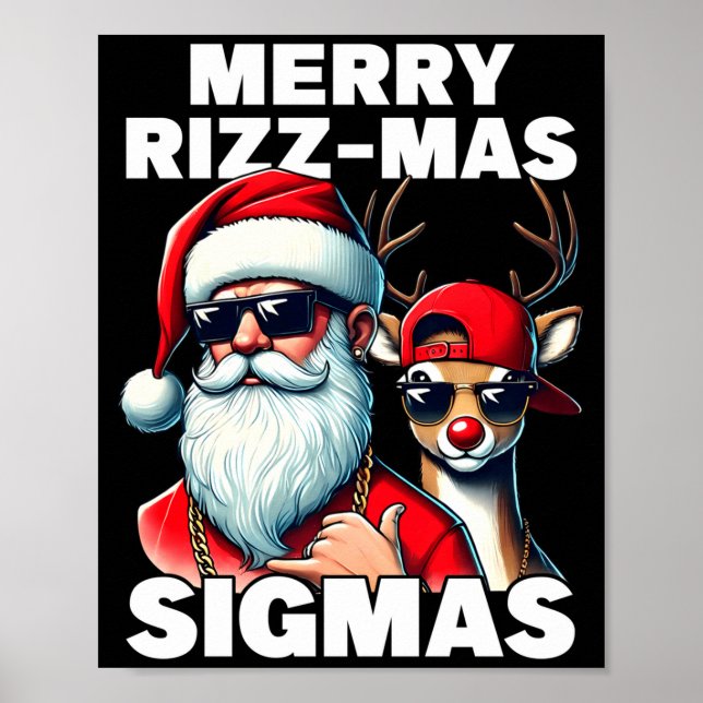 Merry Rizzmas Sigmas Gen Alpha Funny Christmas San Poster (Framsidan)