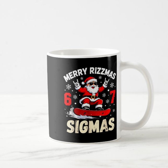 Merry Rizzmas Sigmas Santa 67 Six Seven  Kaffemugg (Höger)