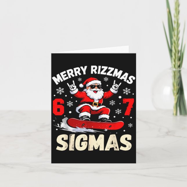 Merry Rizzmas Sigmas Santa 67 Six Seven  Kort (Framsida)